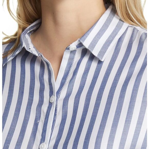 Beach lunch lounge spencer stripped blue and white button up top new - Picture 6 of 9